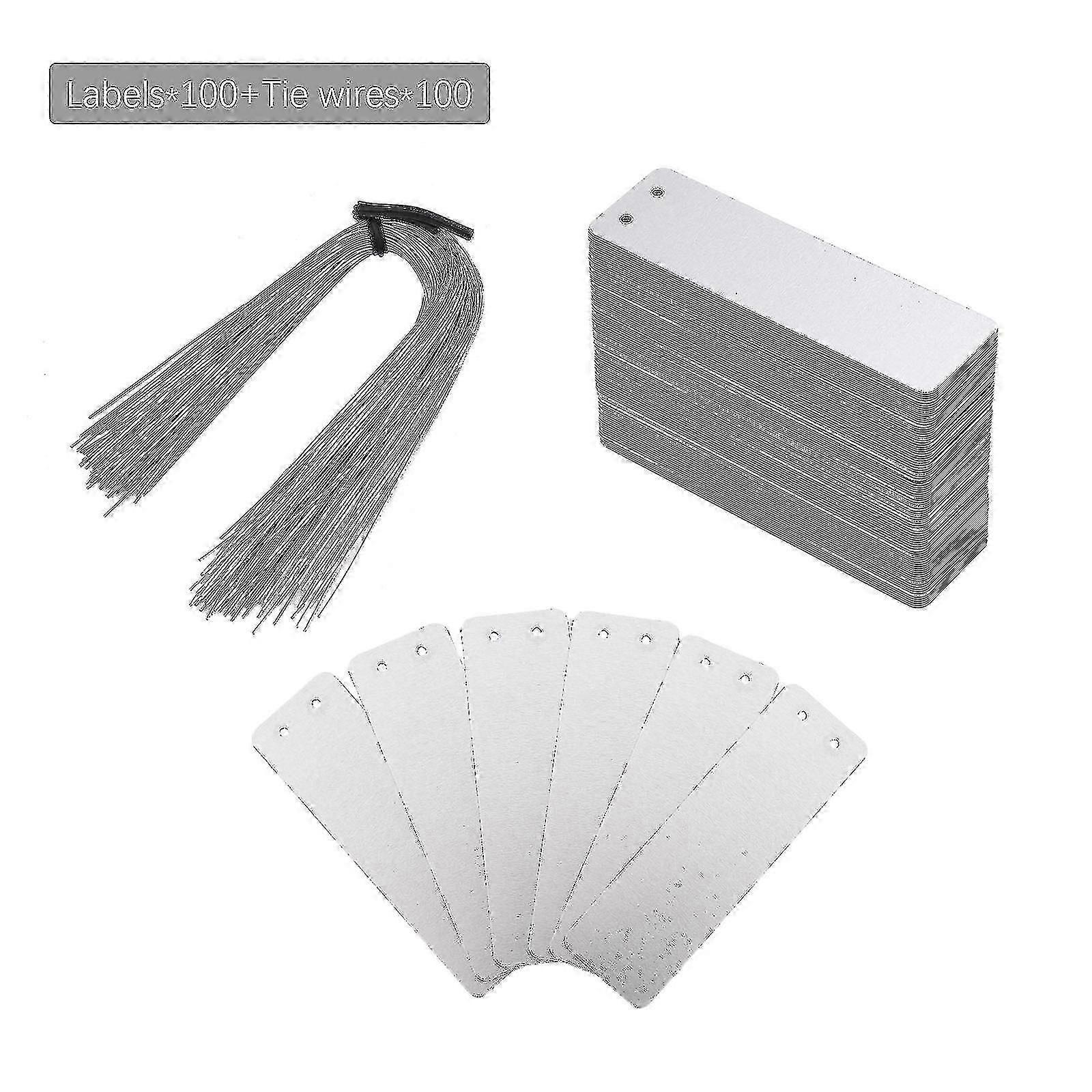 الألومنيوم مصنع تسمية 100pcs تسميات مصنع المعادن الألومنيوم شجرة العلامات مع الأسلاك المعدنية لعلامات النبات