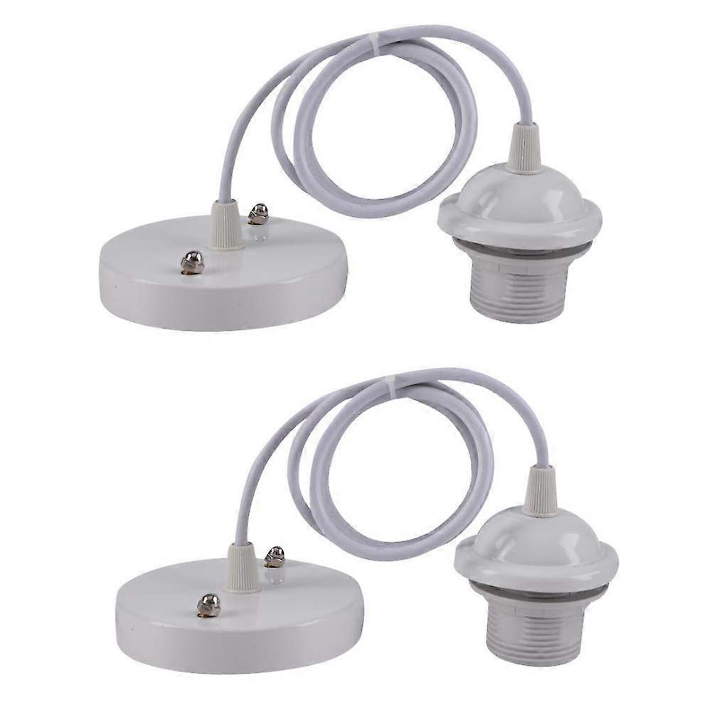Pendant Light Fitting Ceiling Rose Pendant Lamp Holder Fitting Kit For E27 ScrewType Bulb White 2Pack