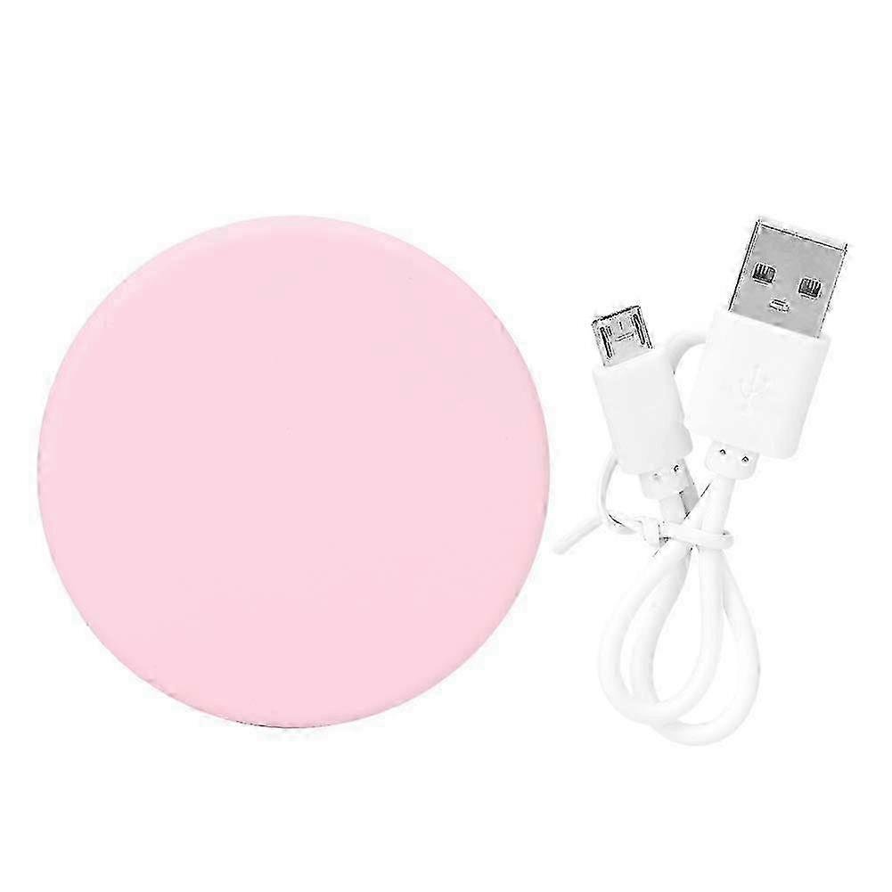 Portable Folding Round LED Lighted Makeup Mirror USB Charging Pocket Handbag Mirror