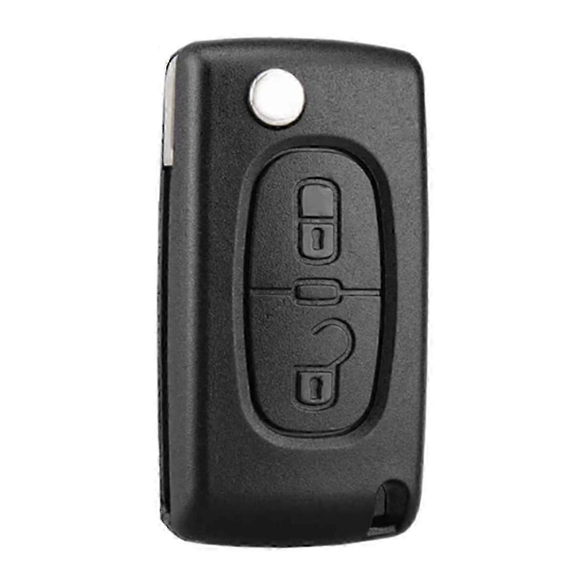 2 Buttons Key Shell Compatible CE0523 Folding Flip Key for Peugeot 207 307 308 407 408 3008 5008 Citroen C2 C3 C4 C5 C6 C8 (2 Buttons, CE0523)