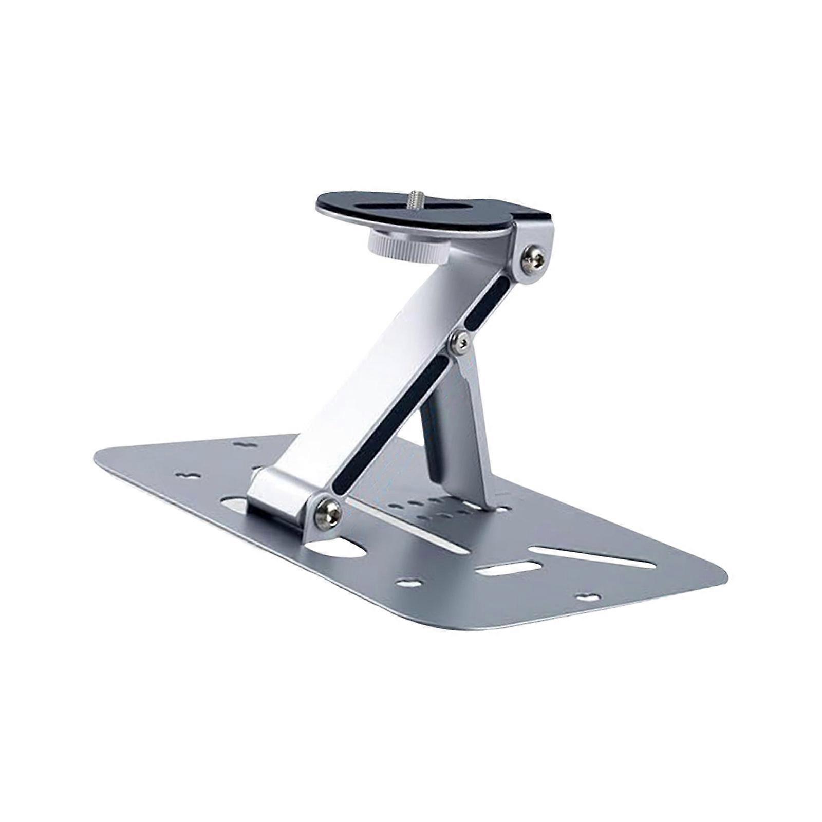 Foldable Projector Stand Metal Base Rotating and Adjustable Height Portable Mounting Bracket For AV Equipment  Silver