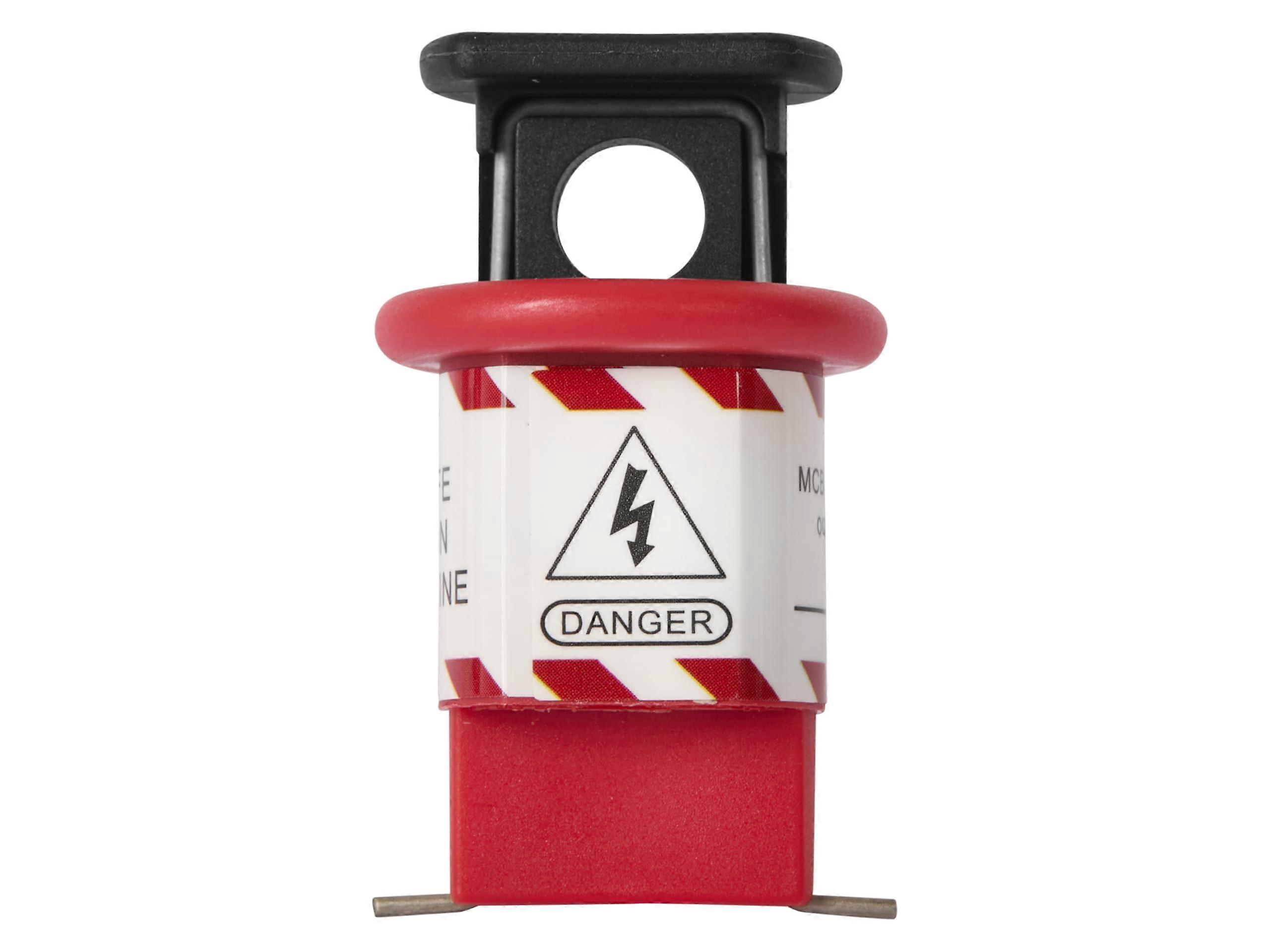 Pin Out Wide Lockout Device Tool SnapOn Reinforced Nylon Black/Red PadlockReady Fit For Miniature Breakers