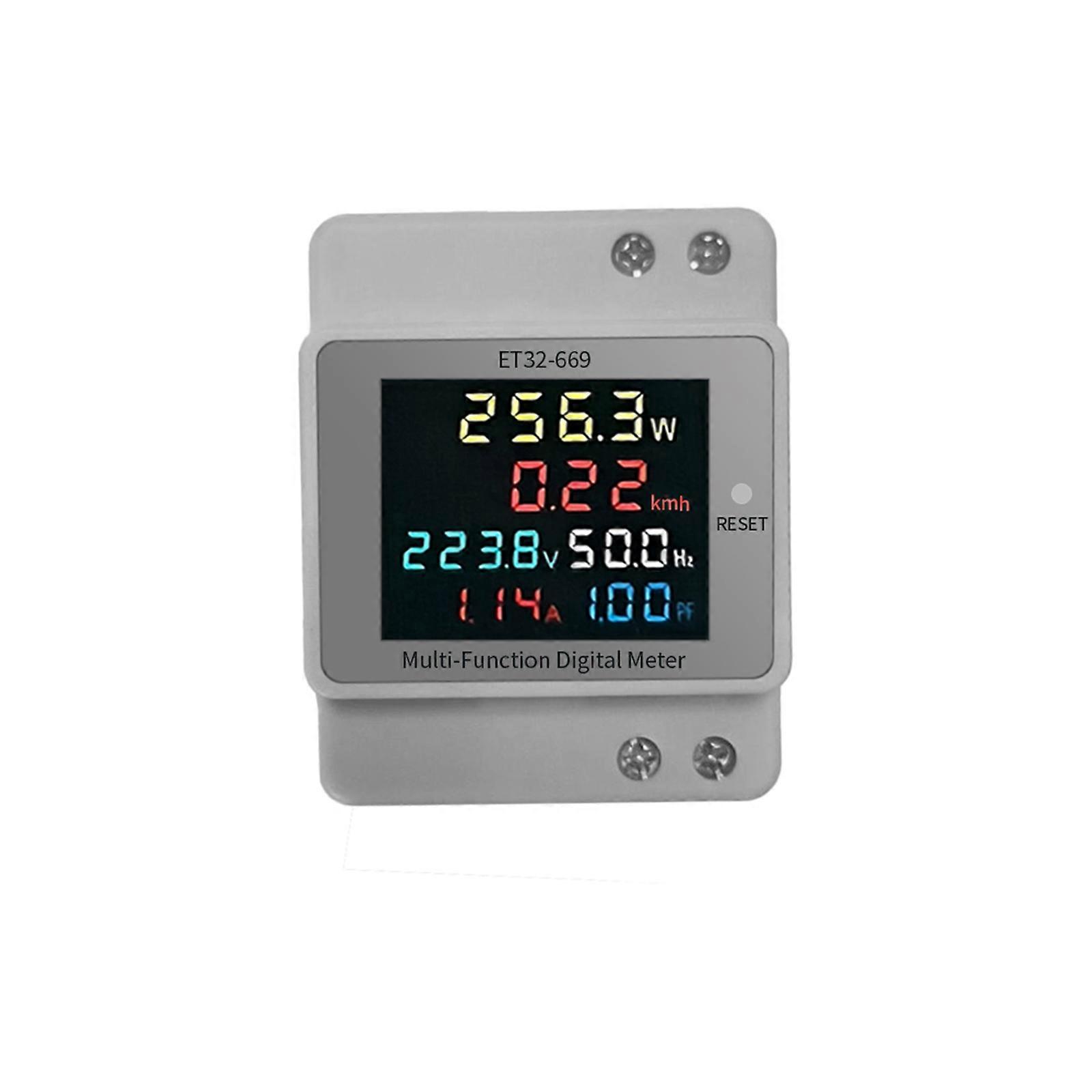 Digital Single Phase 40-300.0V 100A Din Rail 6 in 1 Voltmeter Ammeter Kwh Frequency Meter Voltmeter Multimeter Multicolor