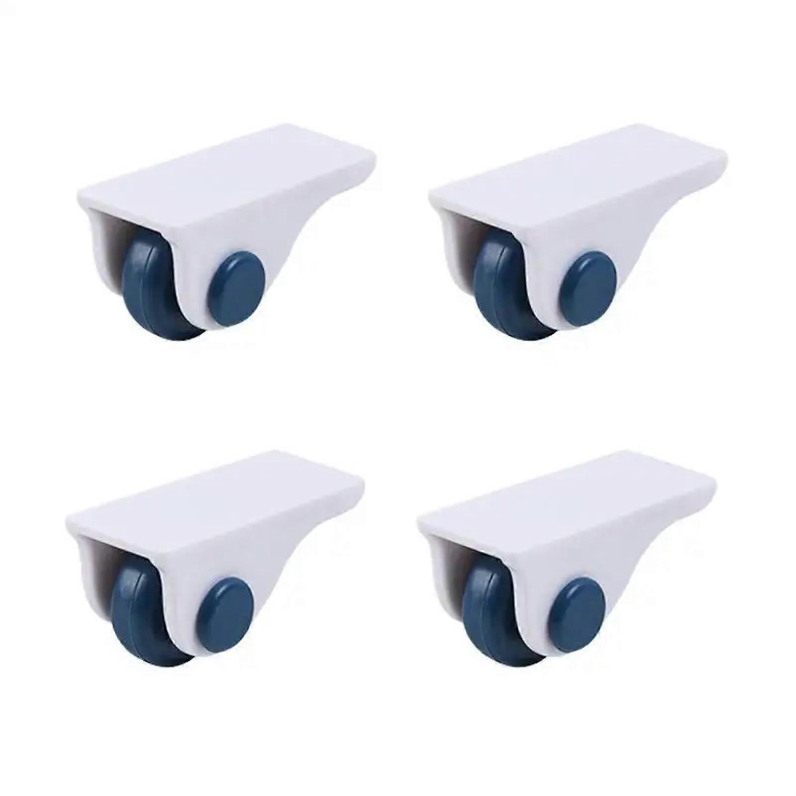 Adhesive Roller 4Piece Set For Household Use, Multifunctional Directional Pulley Storage Box Finishing Rack, Blue