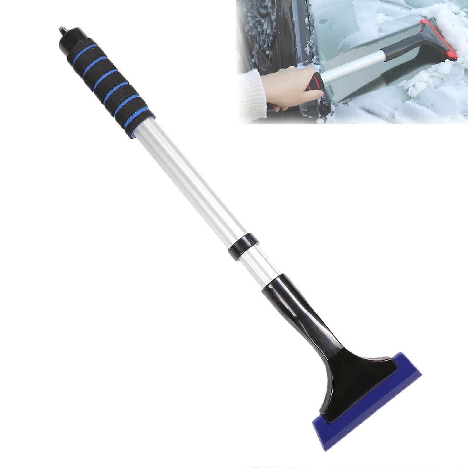 Car Snow Brush and Ice Scraper with Telescoping Handle for Windows and Roofs, Blue