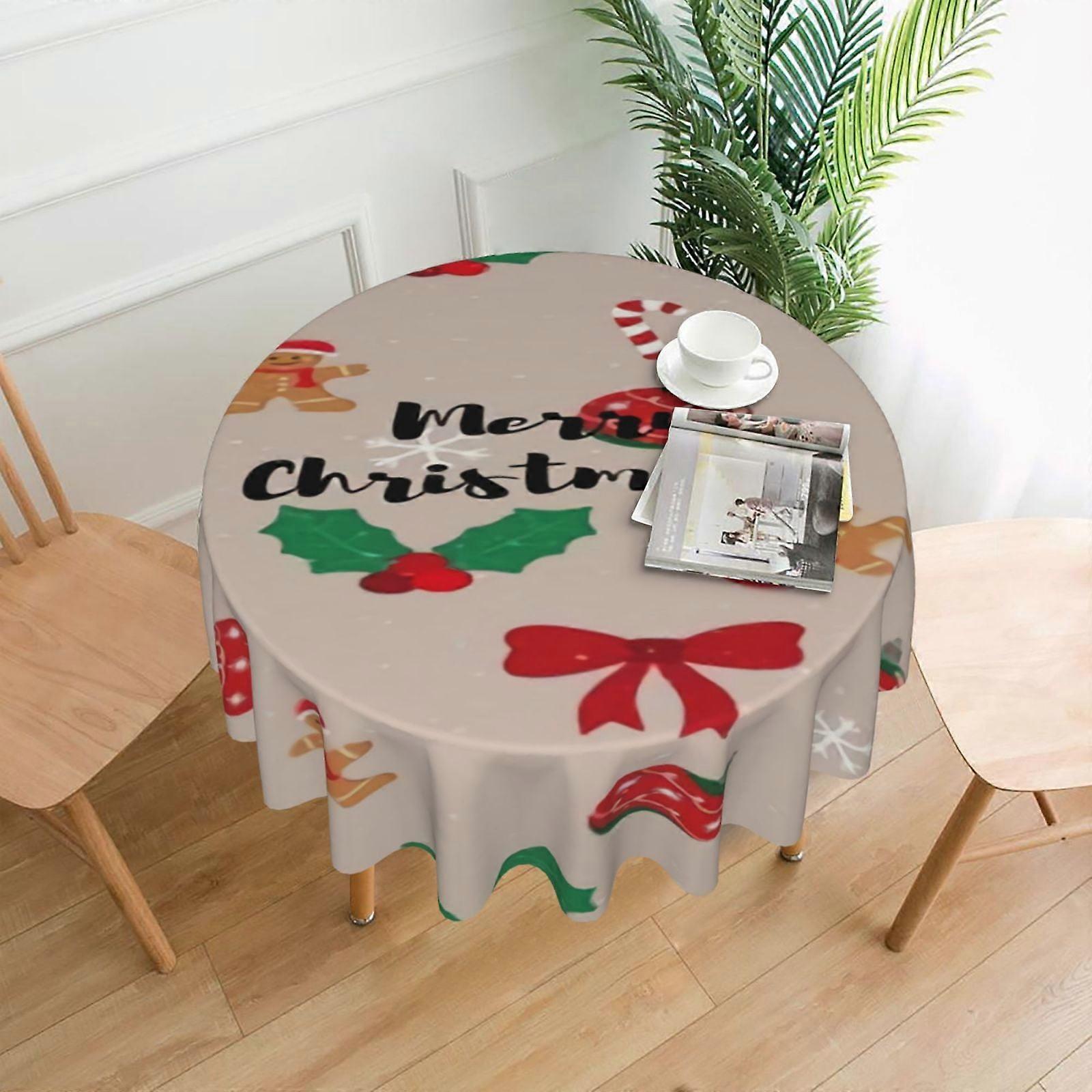 Merry Christmas Rectangular Tablecloth, Water Resistance Antiwrinkle Spillproof Soft Fabric, compatible with 60in table