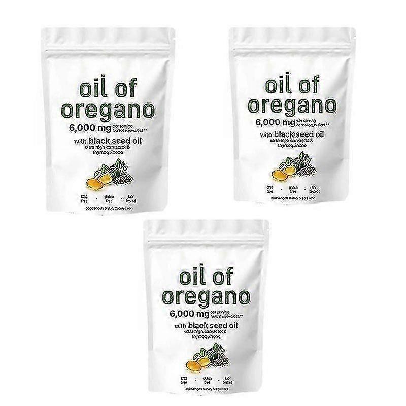 3X زيت الزعتر زيت الحبة السوداء 6000 مجم غذائية جل ومضغ 300 قطعة