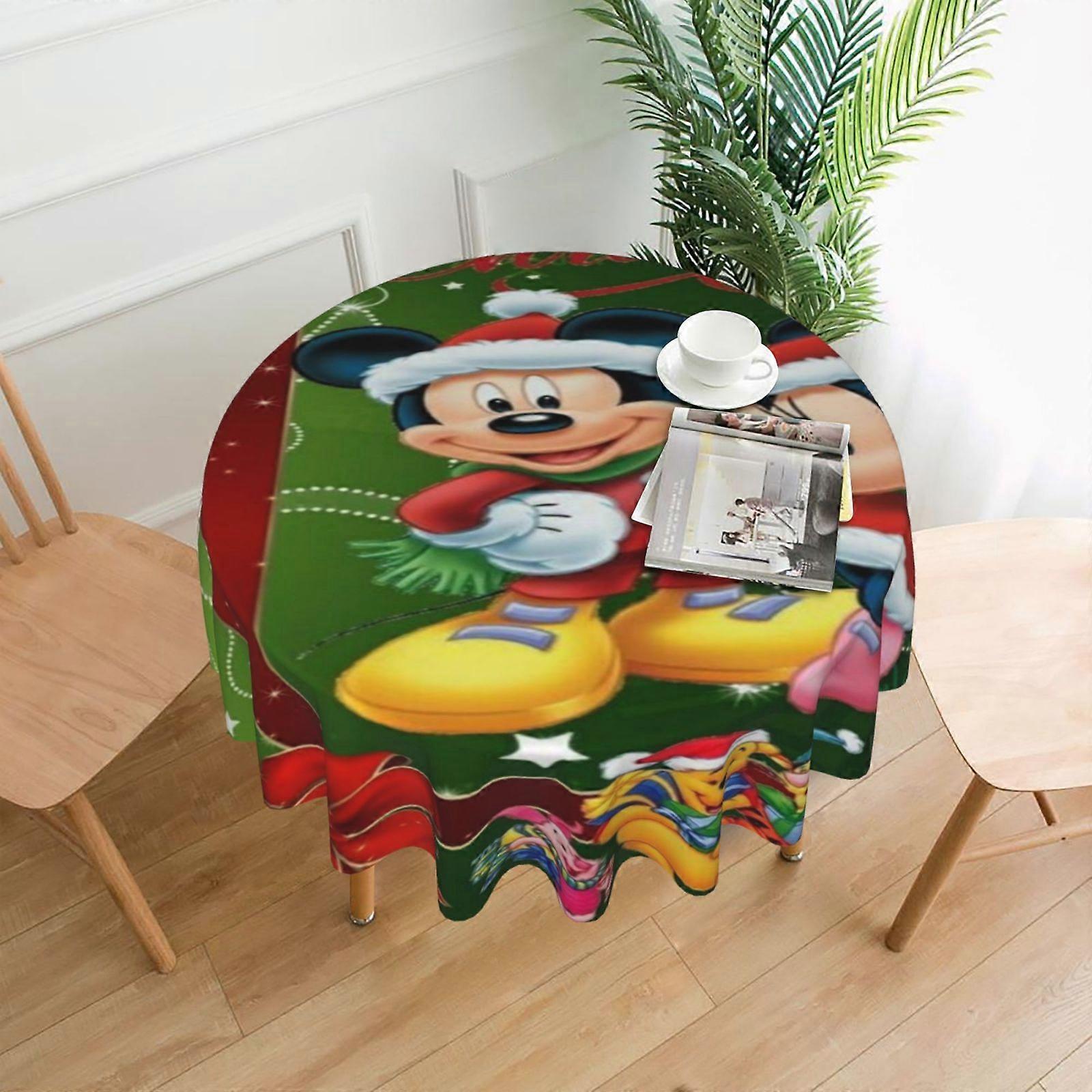 Mickey Mouse Rectangular Tablecloth, Water Resistance Antiwrinkle Spillproof Soft Fabric, 60in, compatible with dining room, parties & holiday