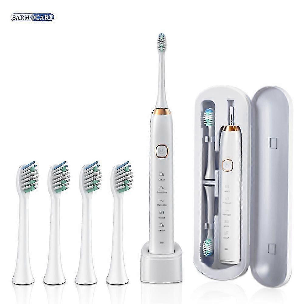 لسارموكير S100 سونيك فرشاة أسنان بديلة رؤوس فرشاة 8 عبوات مع وظيفة التبييض للعناية بالفم
