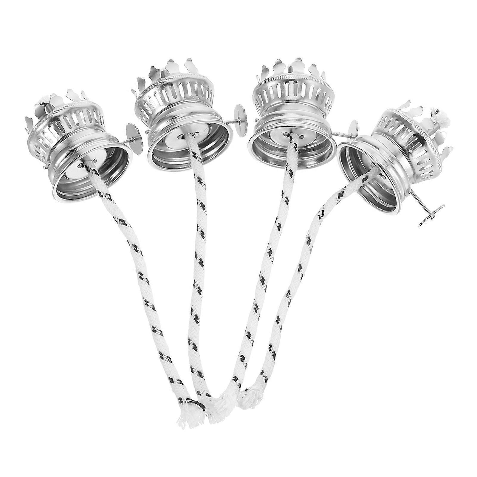 Kerosene Lamp Parts Cylindrical Oil Lamp Burner Cotton Wick for Emergency Lighting and Home Decor 4Pcs