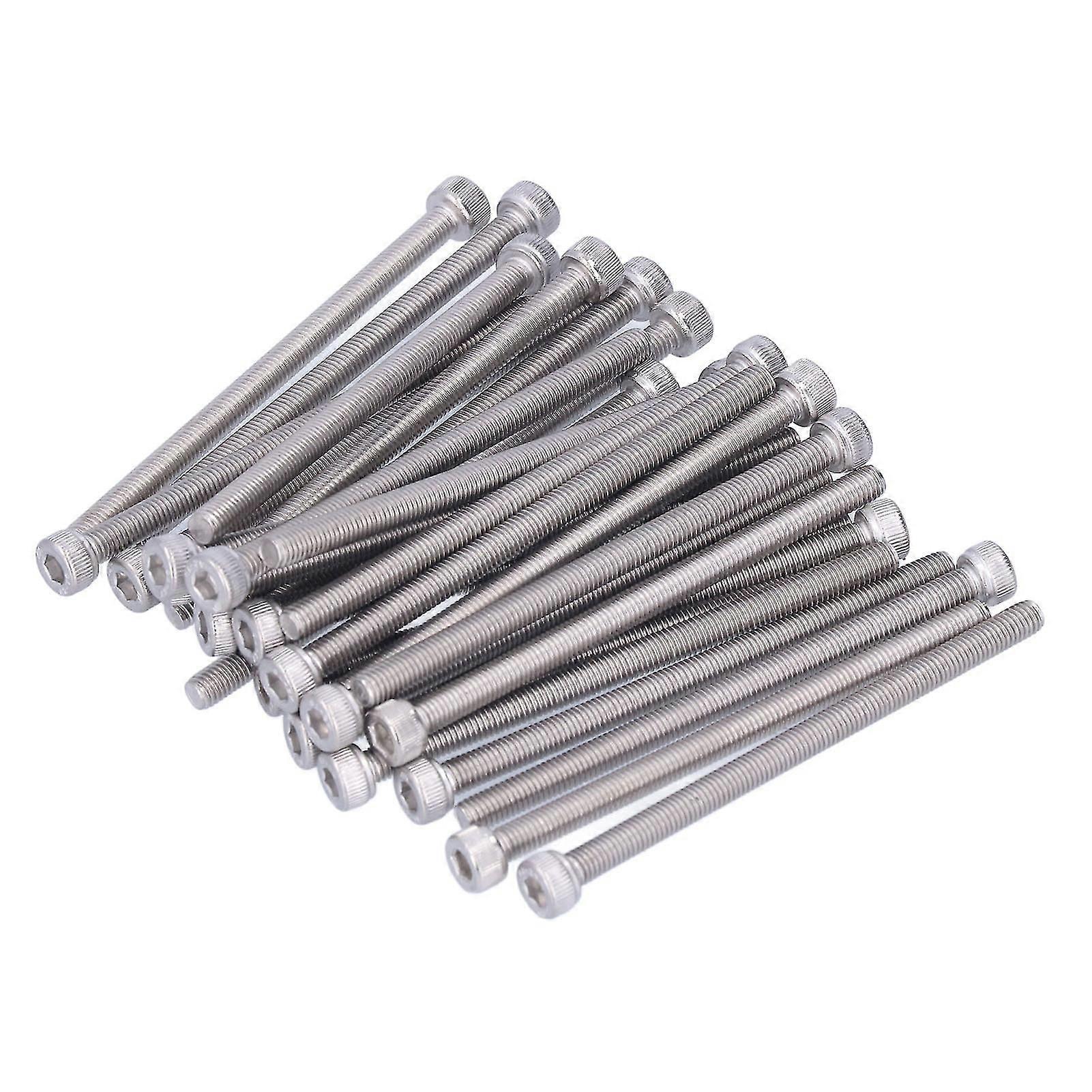 30Pcs M5 x 60MM A2 Stainless Steel Hex Socket Screws Kit