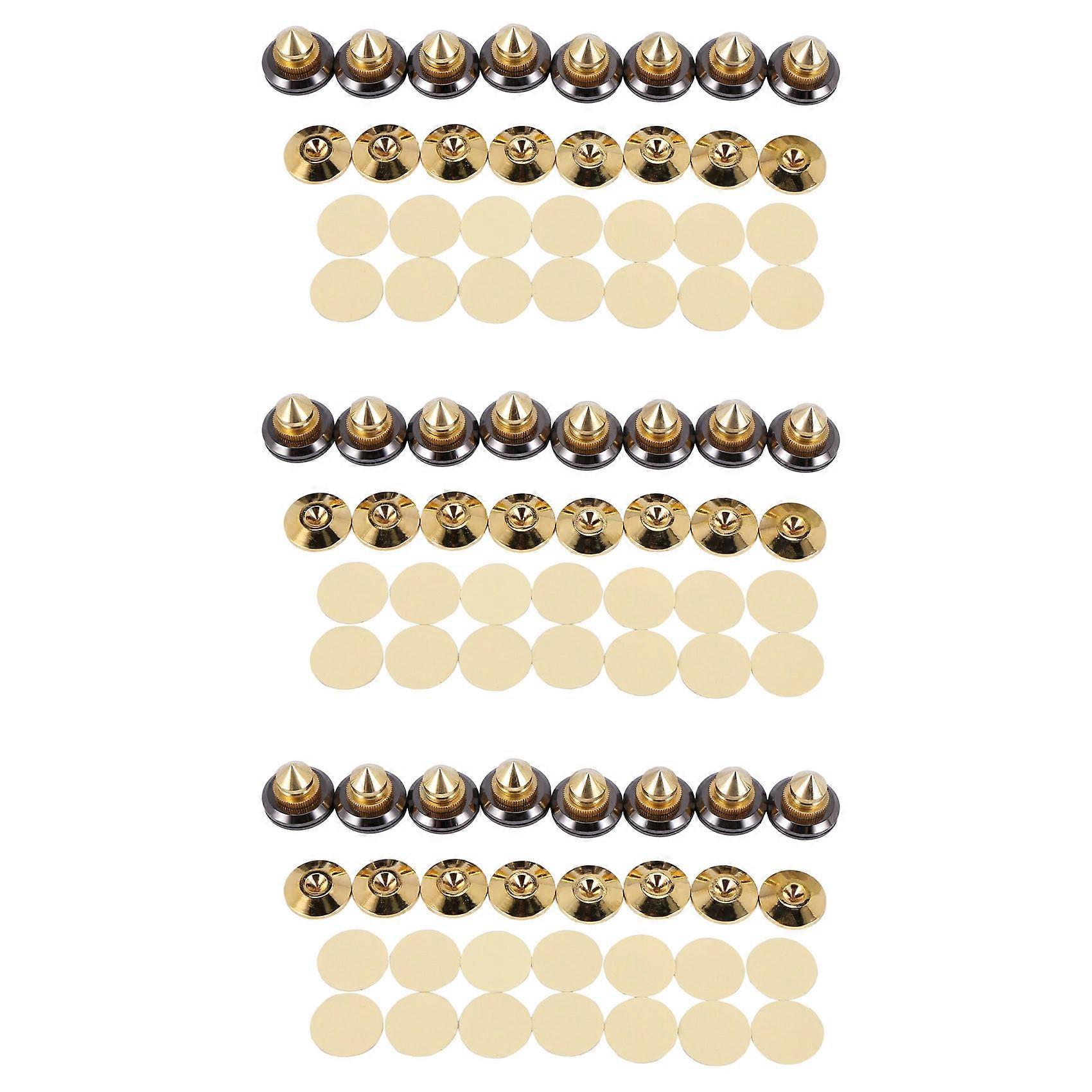24 Set Golden-Plated Speaker Spikes, Speaker Stands CD Audio Subwoofer Amplifier Turntable Isolation Feet