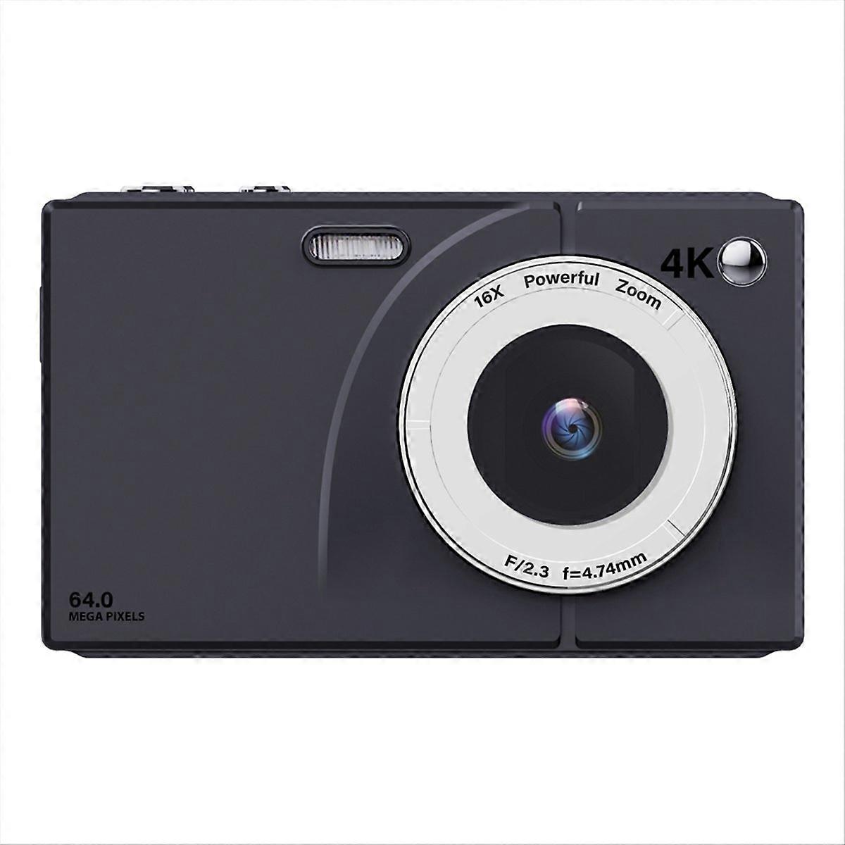 4K CCD Digital Camera with 2.8inch Screen 64GB Card Black