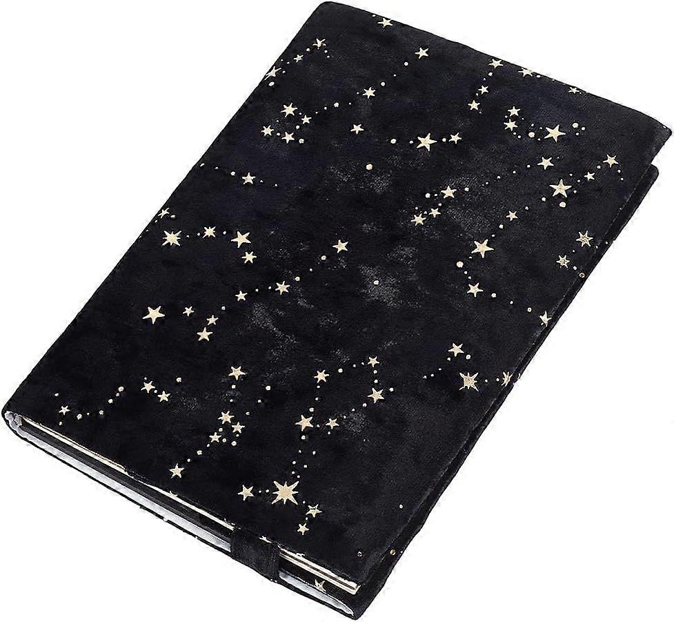 Star Book Sleeve Velvet Book Cover 12.7 x 8.5 Inch Black Reusable Washable Pattern Decorative Notebook Paperback Wrap Protector Suitable for Textbook 
