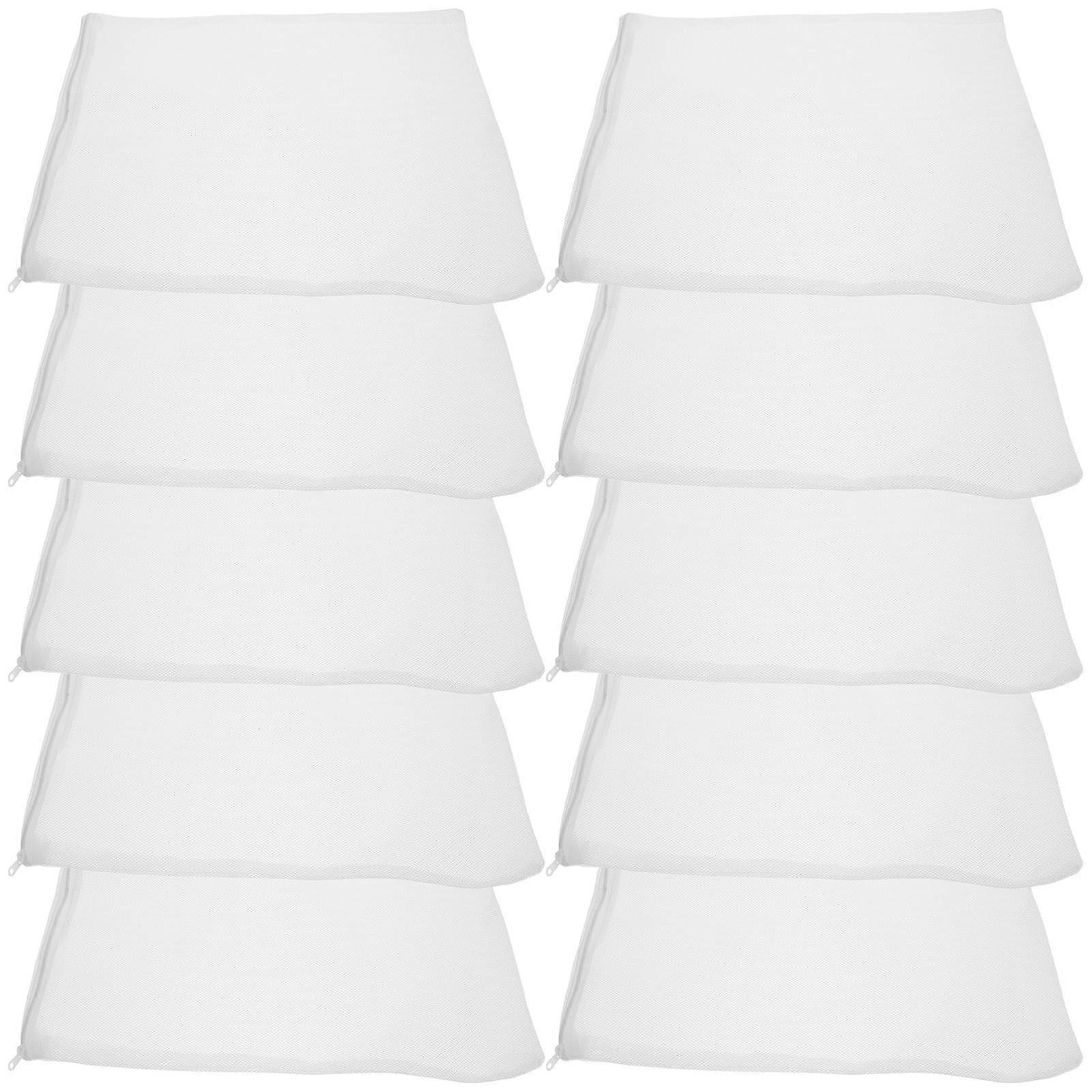 Aquarium Filter Bag for Filtering 10Pcs White Polyester Fine Mesh Bags