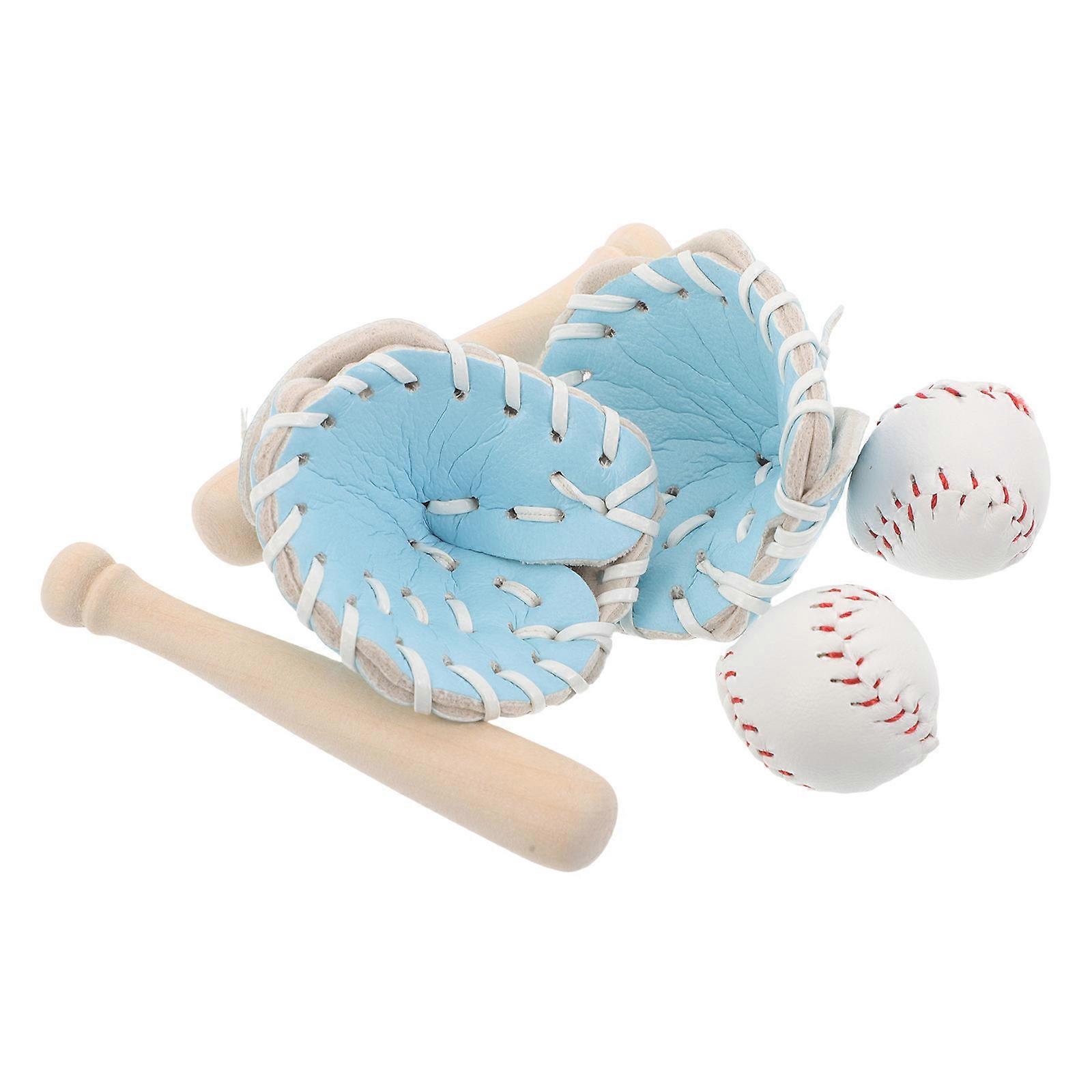 Miniature Baseball Kit Bat Glove and Ball Set for Playing 2Sets Assorted Color