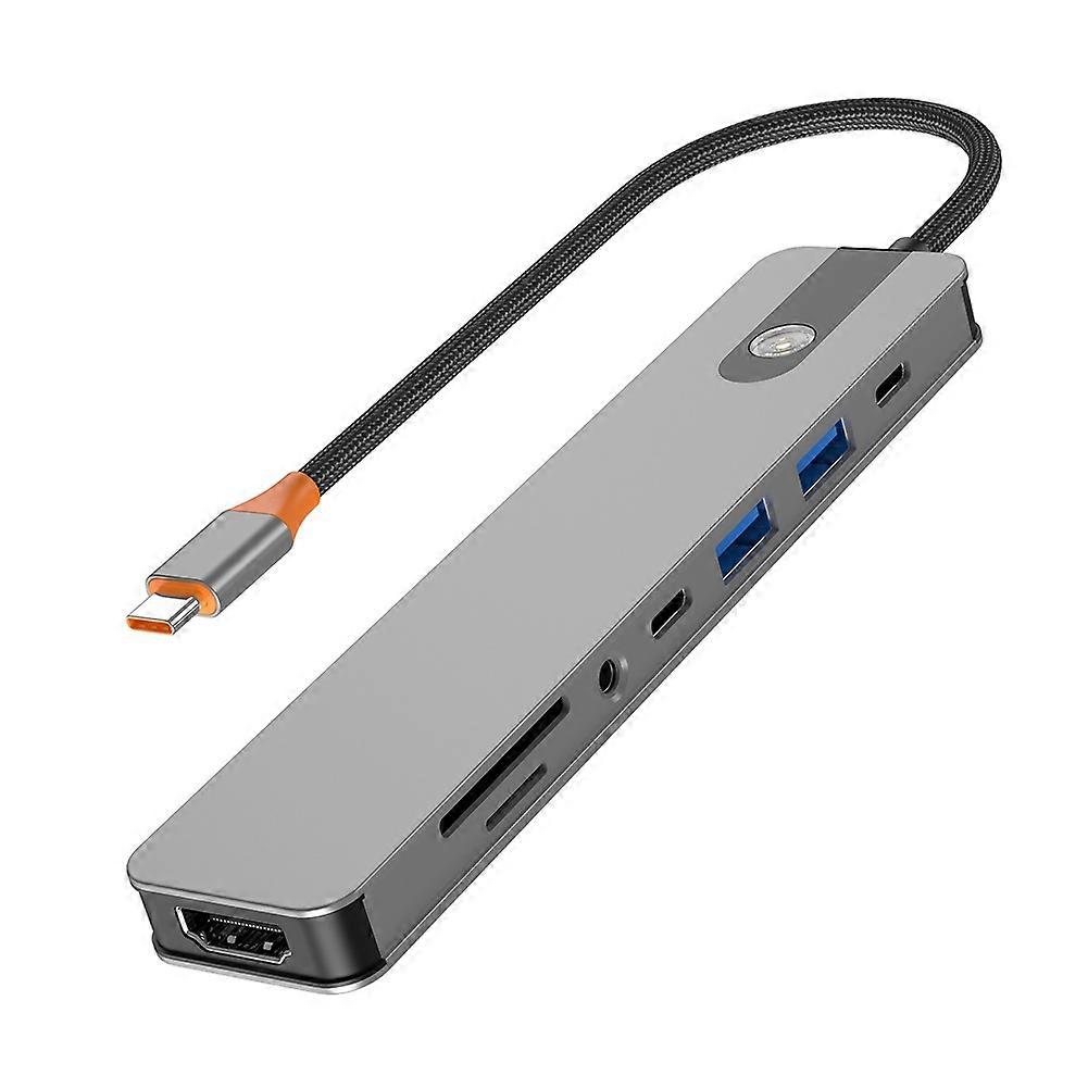 USB-C Hub USB C to HDMI-Compatible Adapter USB3.0 Docking Station PD Charging SD/TF Card Reader for Laptop Macbook IPad
