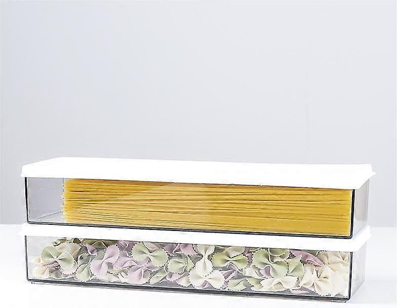 2 Pack Pasta Storage Containers with Lid, Airtight Seal Lock, Stackable Rectangular Design for Kitchen Pantry