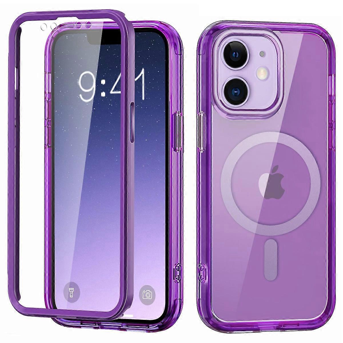 For iPhone 11 Clear Case Front/Back Full Protection Phone Shell Compatible with MagSafe