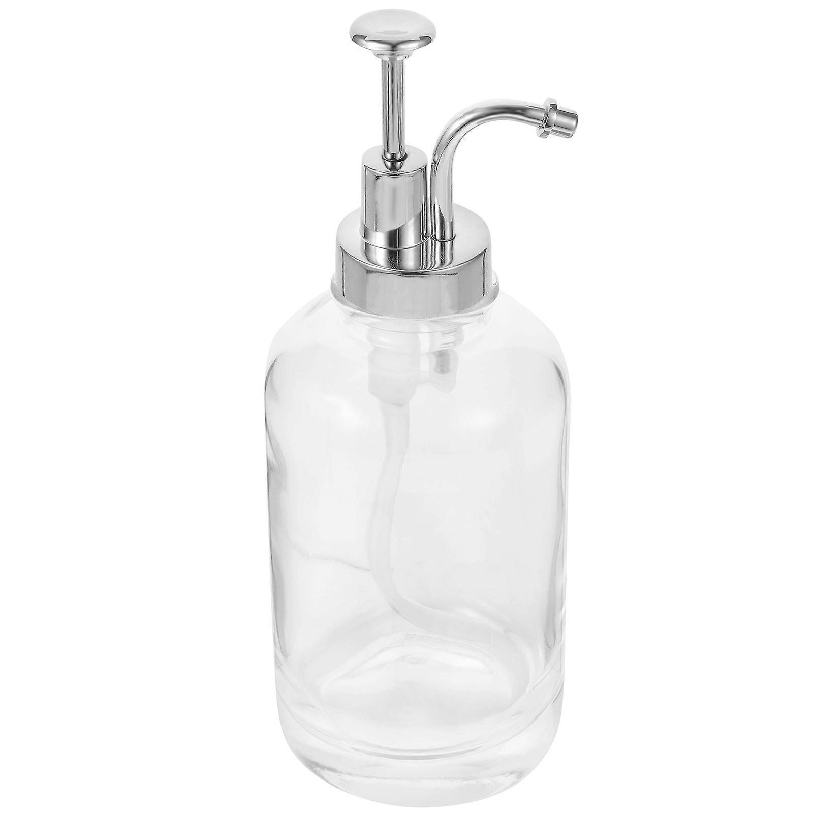 Glass Lotion Bottle Pump Syrup Dispenser for Storage Silver