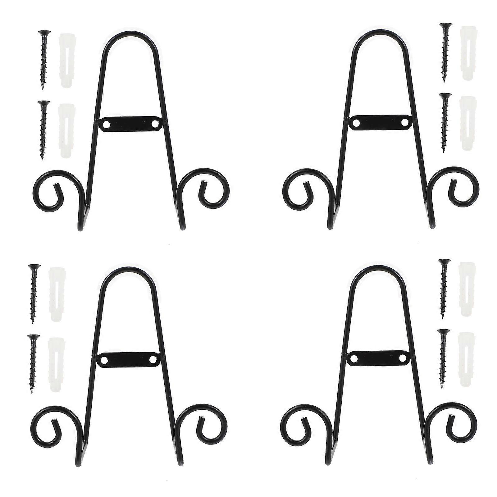 Ceramic Plate Display Stand Iron Display Rack for Home Use 4Pcs