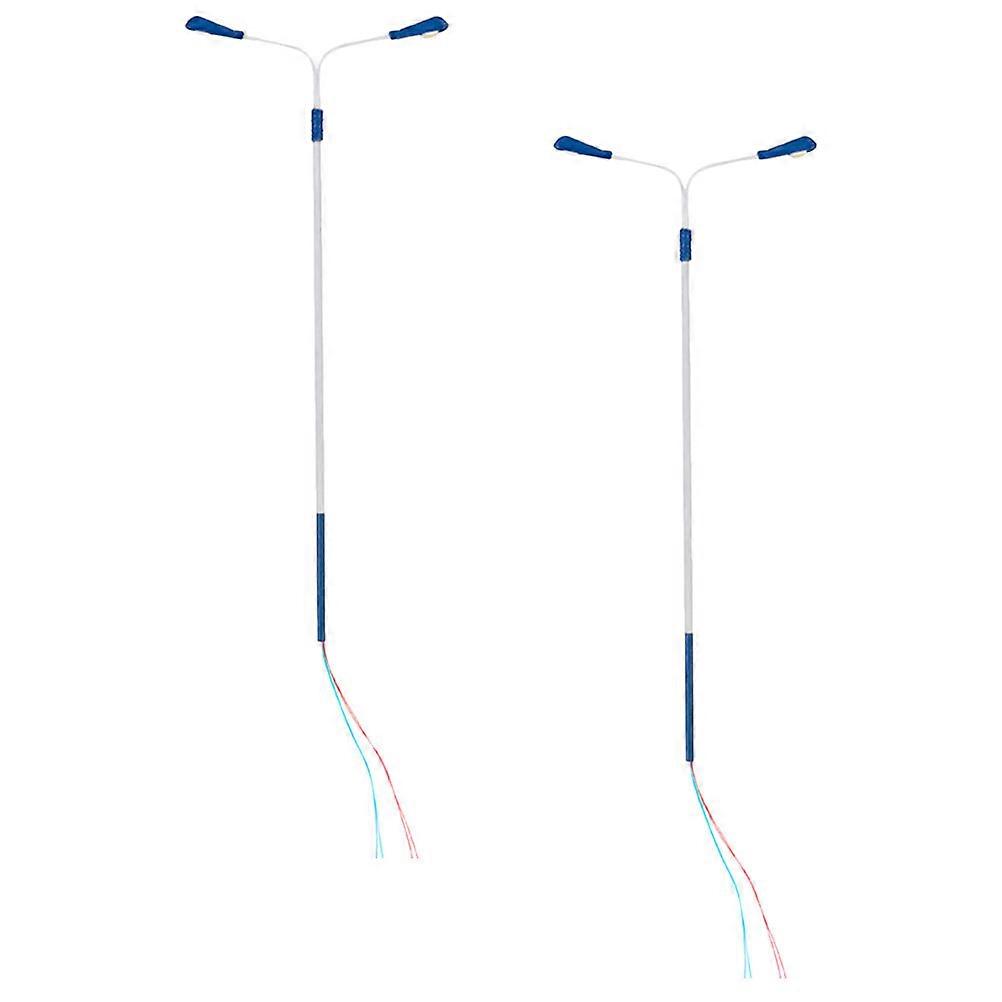 Mini Street Post Lights Model Outdoor Lamp Post Light For Sand Table Models 1/87 Scale 2Pcs