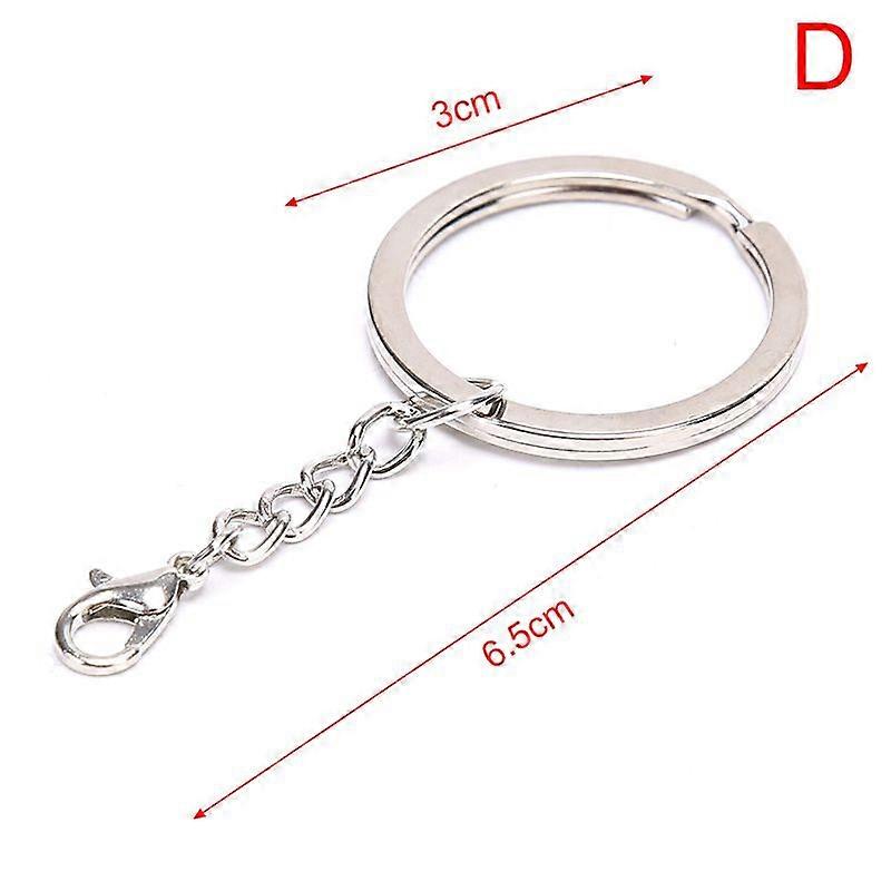 10Pcs/Set Polished Silver Keyring Split Ring Short Keyring Diy Making Keychains