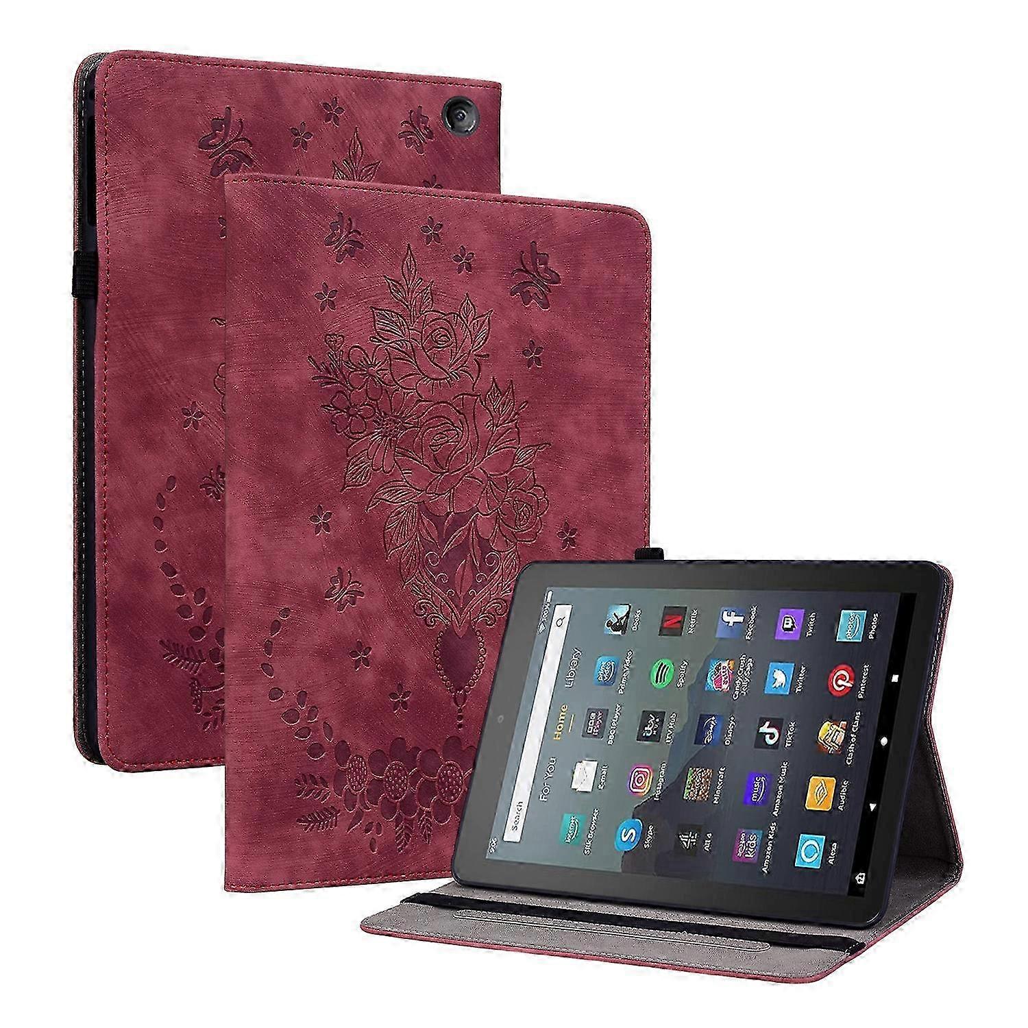 2026 Butterfly Rose Embossed Leather Tablet Case