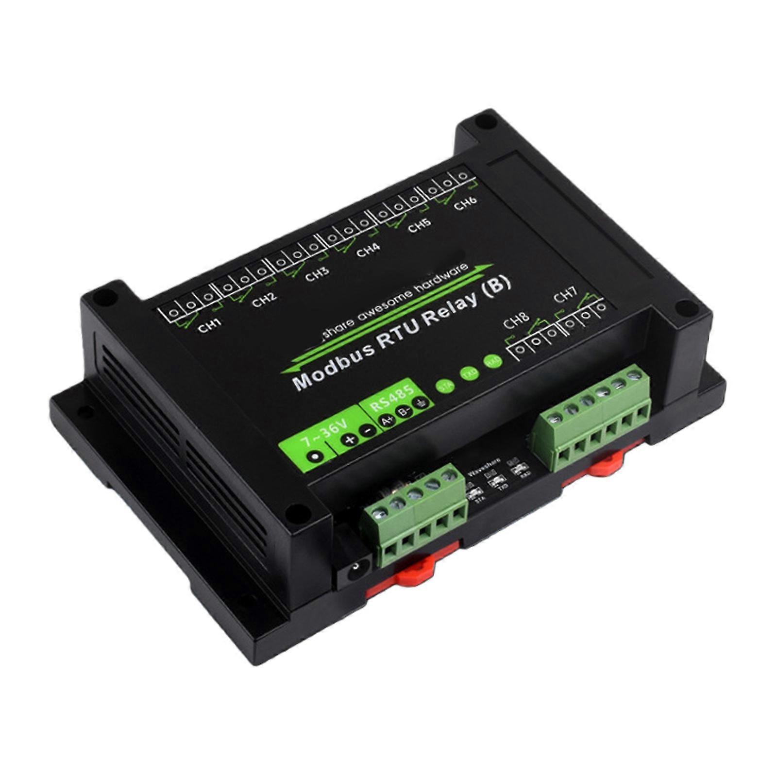 Wide Voltages Input 7V to 36VDC 8 Relays Module Compatible for Modbus RTU Protocol in Automation Projects Multicolor