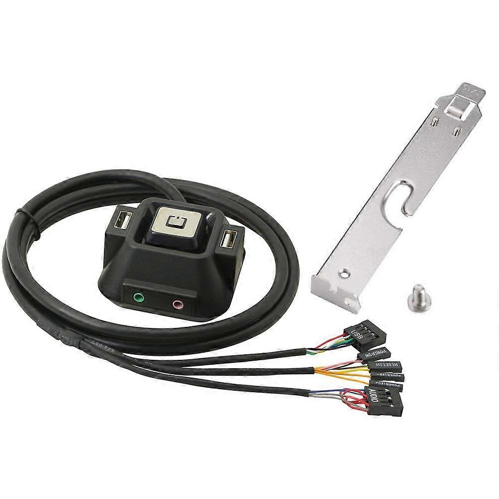Desktop Computer Case Switch,Reset HDD Button Switch with Dual USB Ports,Power Button,Audio Ports for Desktop PC Case