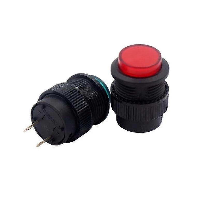 5PCS 16mm SelfLocking Push Button Switch Green Round 2Pin 3A 250V