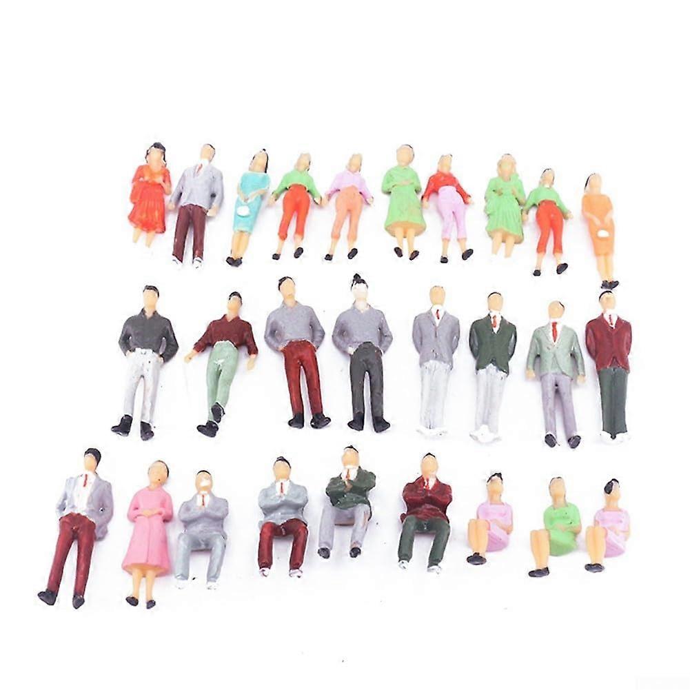 100pcs 1:50 Scale Model Figures ABS Miniature Figurines for Dioramas and Architectural Scenes