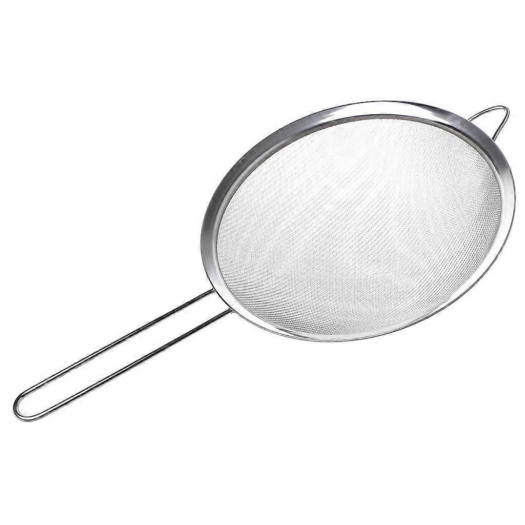 Stainless Steel Flour Sieve 22cm Fine Mesh Baking Sifter for Kitchen Rustproof Silver