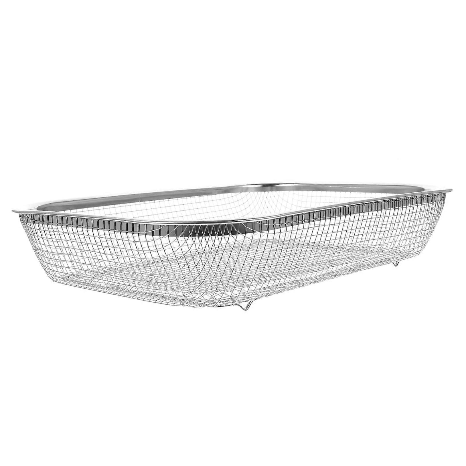 Stainless Steel Fruit Basket Mesh Vegetable Strainer Durable MultiFunction Kitchen Draining Bowl