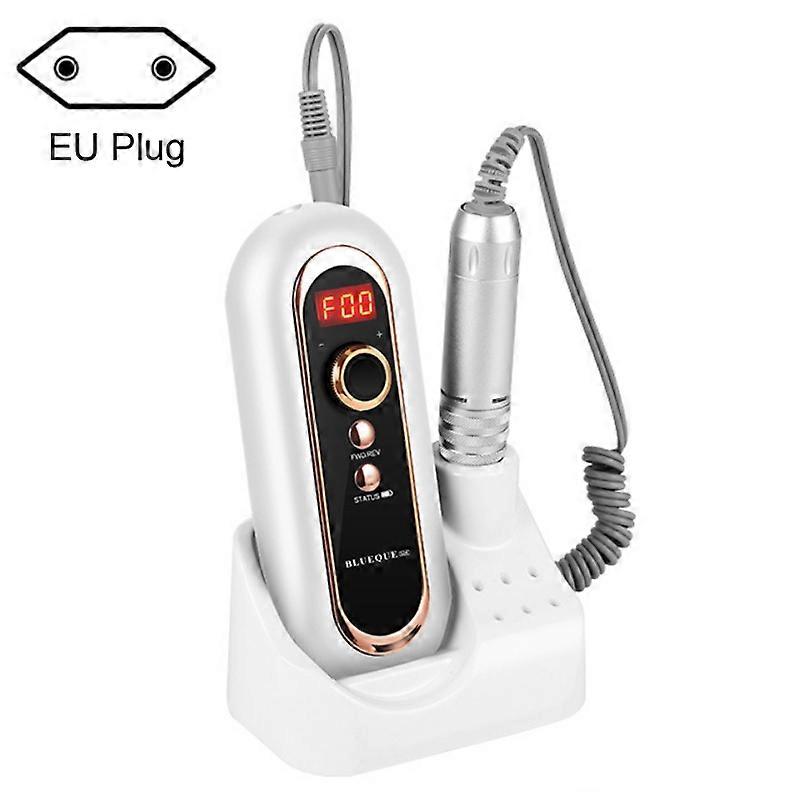 BLUEQUE Plug-in Portable Nail Art Carbon Brush Grinder, Specification: EU Plug (White)