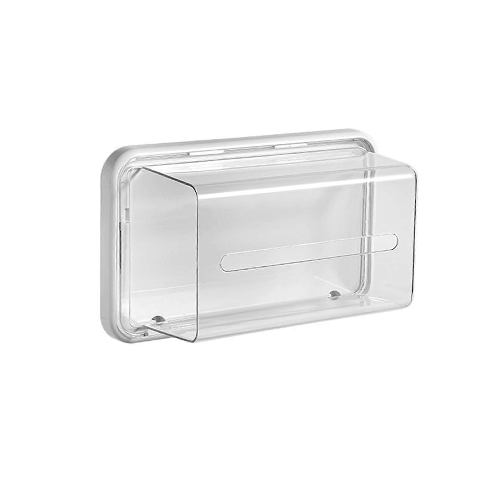 Wall Mounted Tissue Holder with Magnetic Drill Install, Space Saving Dispenser for Home Office
