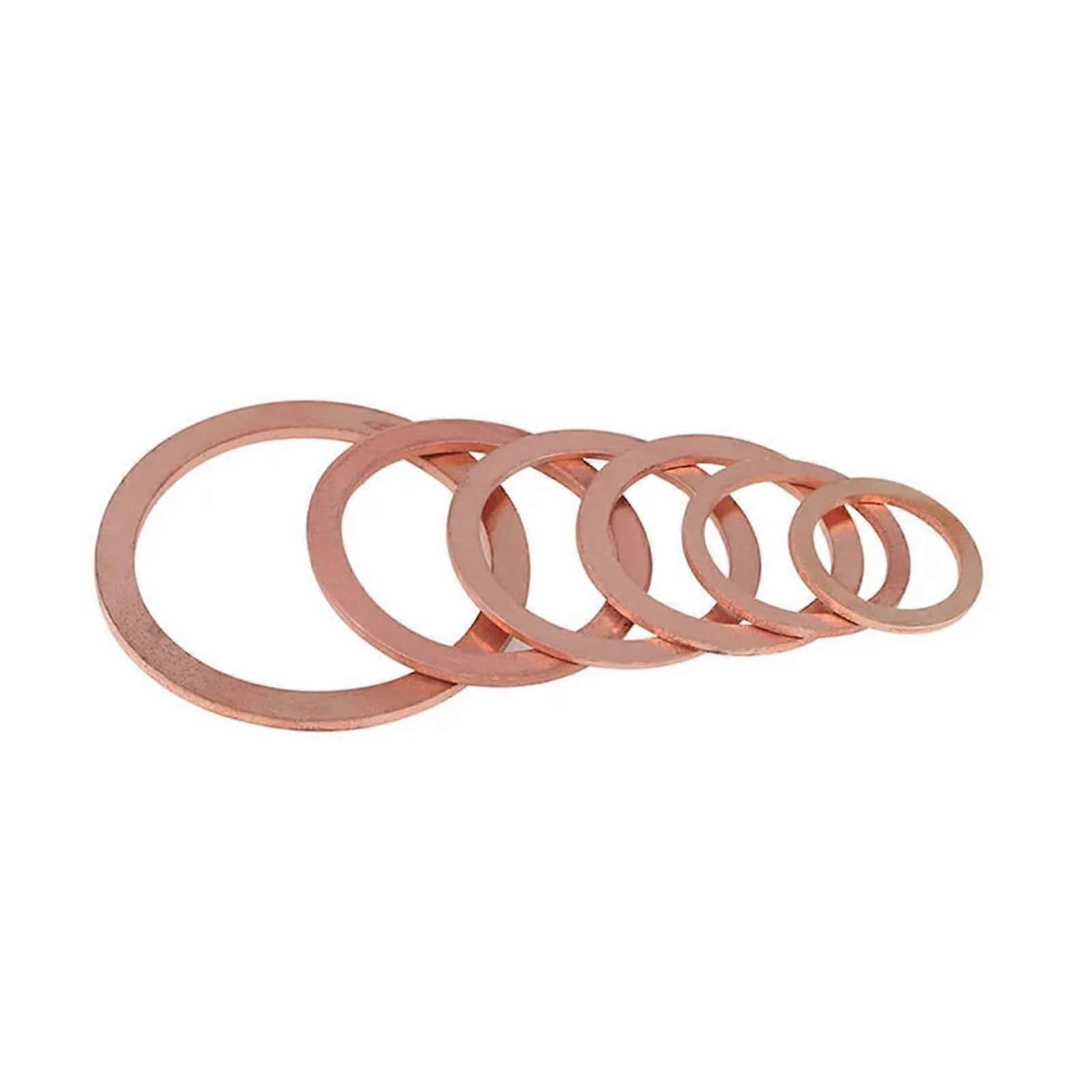 10PCS 16x25x2mm Copper Washer Set LeakProof Solid Oil Drain Plug Gaskets Durable Fit