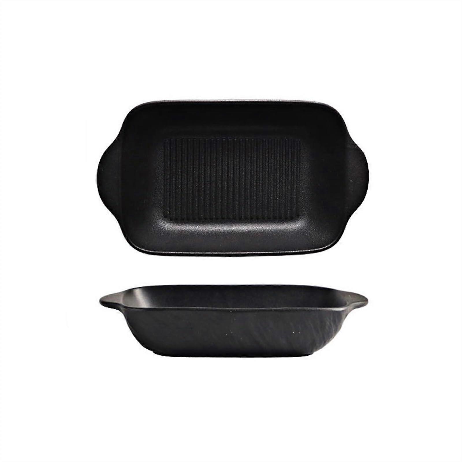 Ceramic Baking Dish Lasagna Pan with AntiScald Handles Oven Microwave Safe Black Rectangular