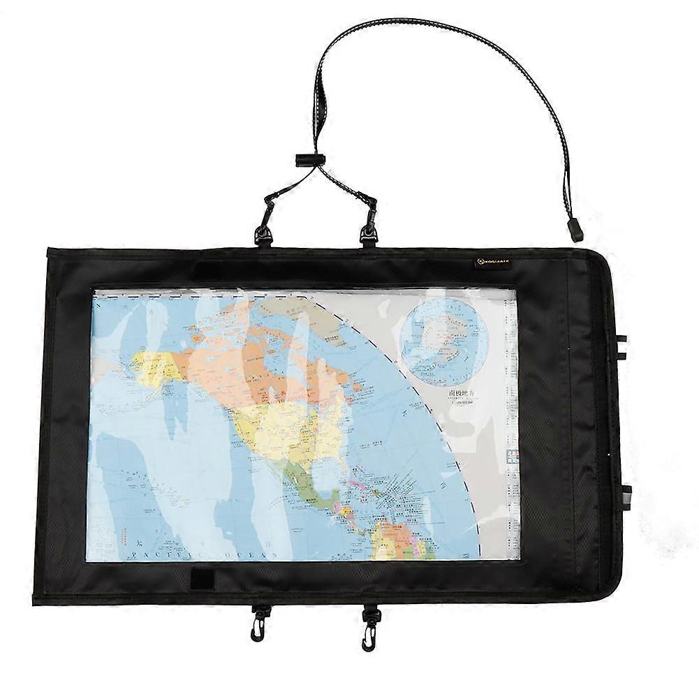 Waterproof Map Case with Clear DoubleSided Window, Foldable PVC Pouch with Adjustable Lanyard for Hiking