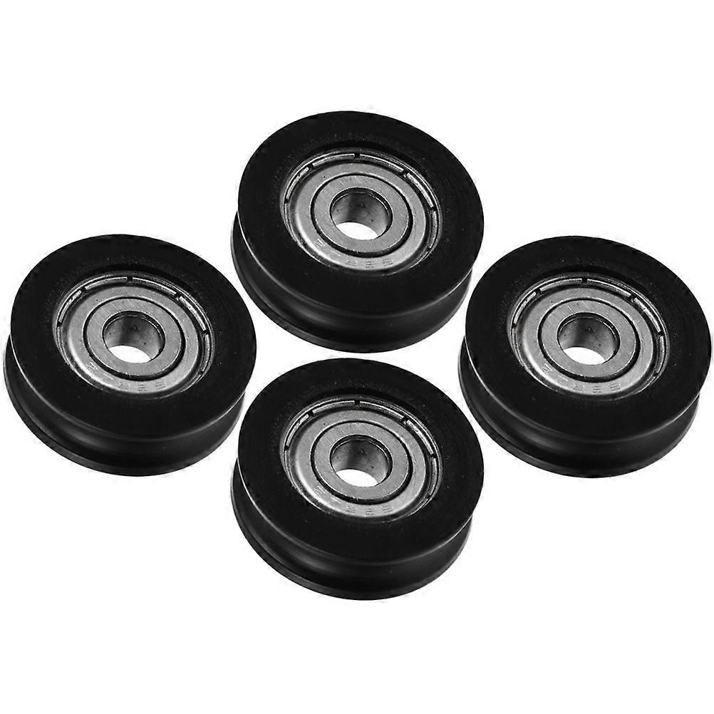 4pcs U-Groove Pulley Roller Guide U Type Wheel for Hardware Doors Windows