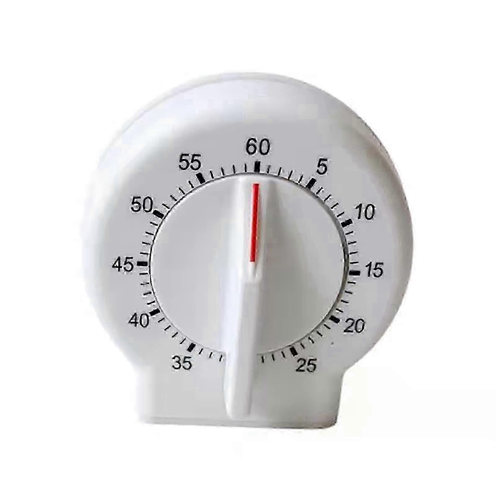 Kitchen Timer, 60 Minutes Mechanical Timer Clock Easy to Read Operate (White)