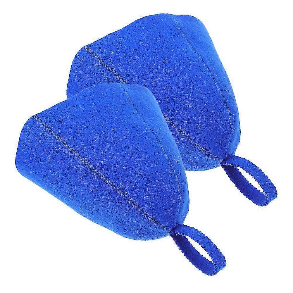 Reusable Wool Sauna Hats for Sauna Bath 2Pcs Comfortable Blue Wool Hat