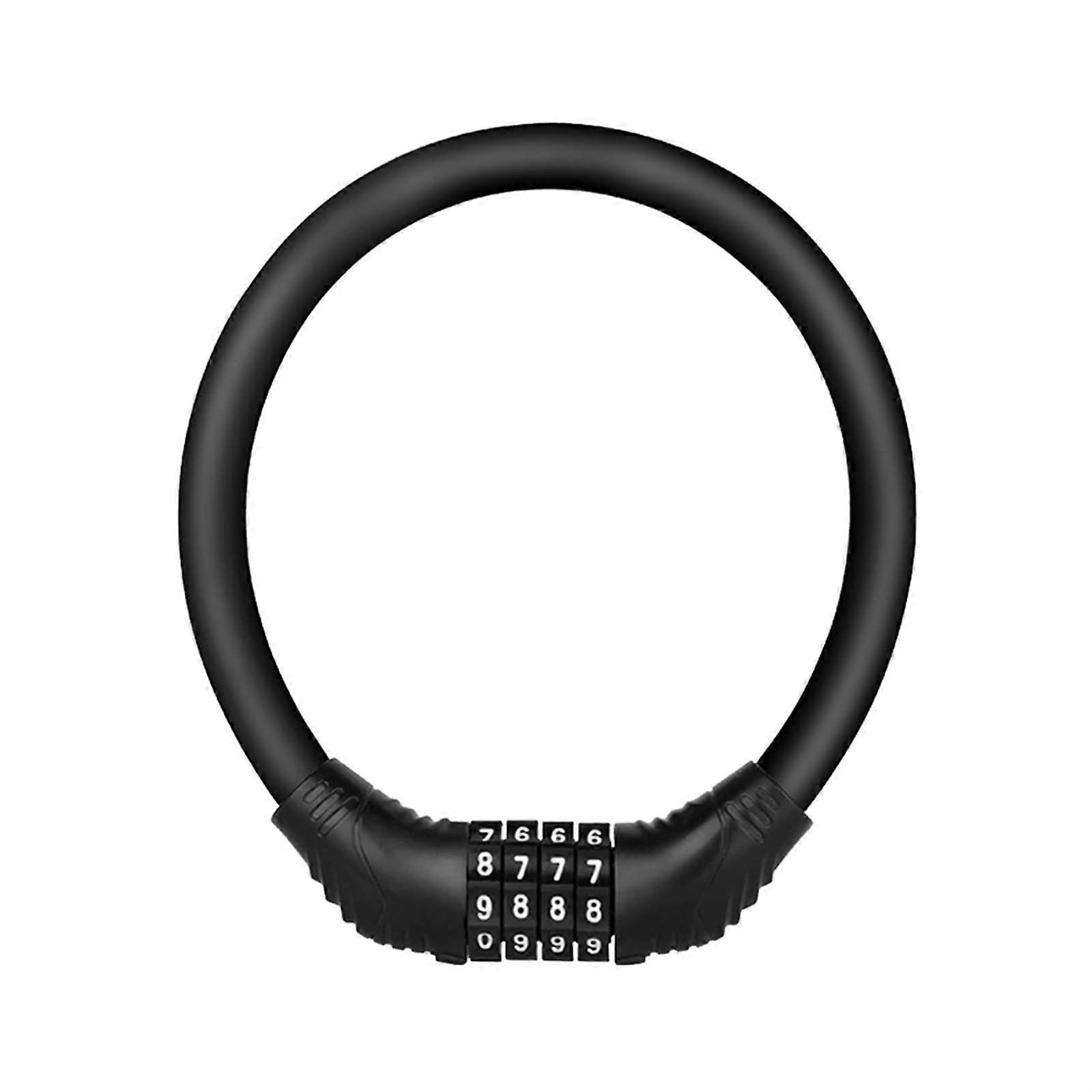 Bike Lock with 4Digit Code Security, Stainless Steel Cable, AntiTheft MTB Bicycle Lock Black