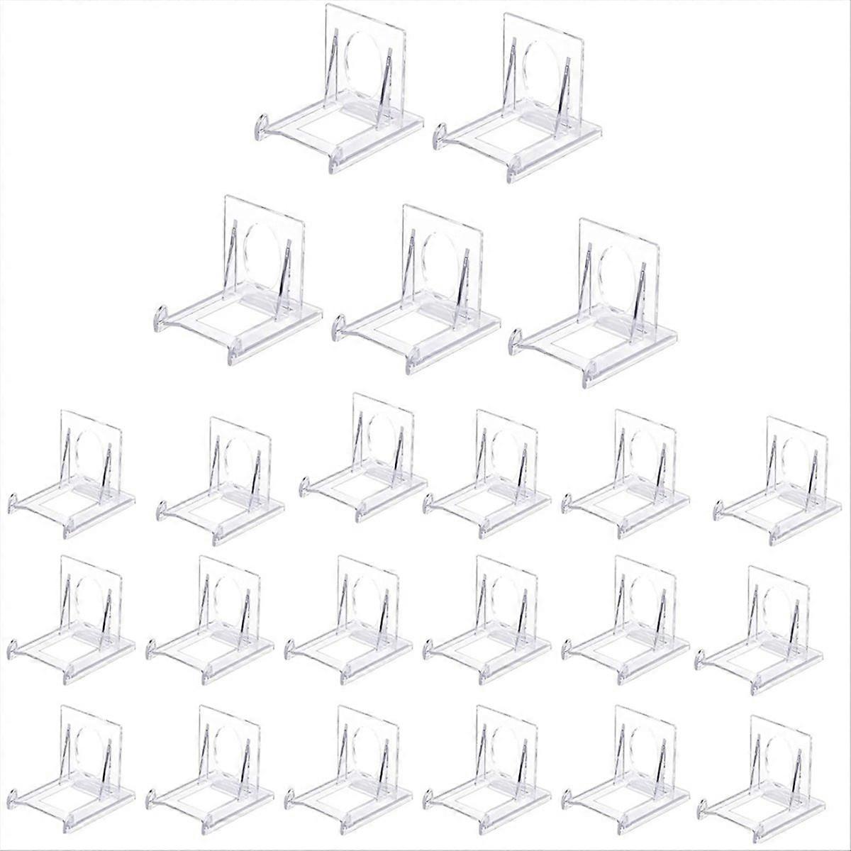 24 pcs Clear Plastic Display Stand, Adjustable Clear Plastic