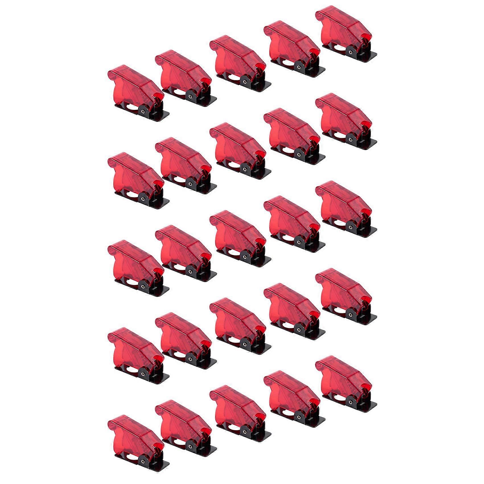 Plastic 12mm Toggle Switch Safety Cover Protector Cap Guard 25pcs Red