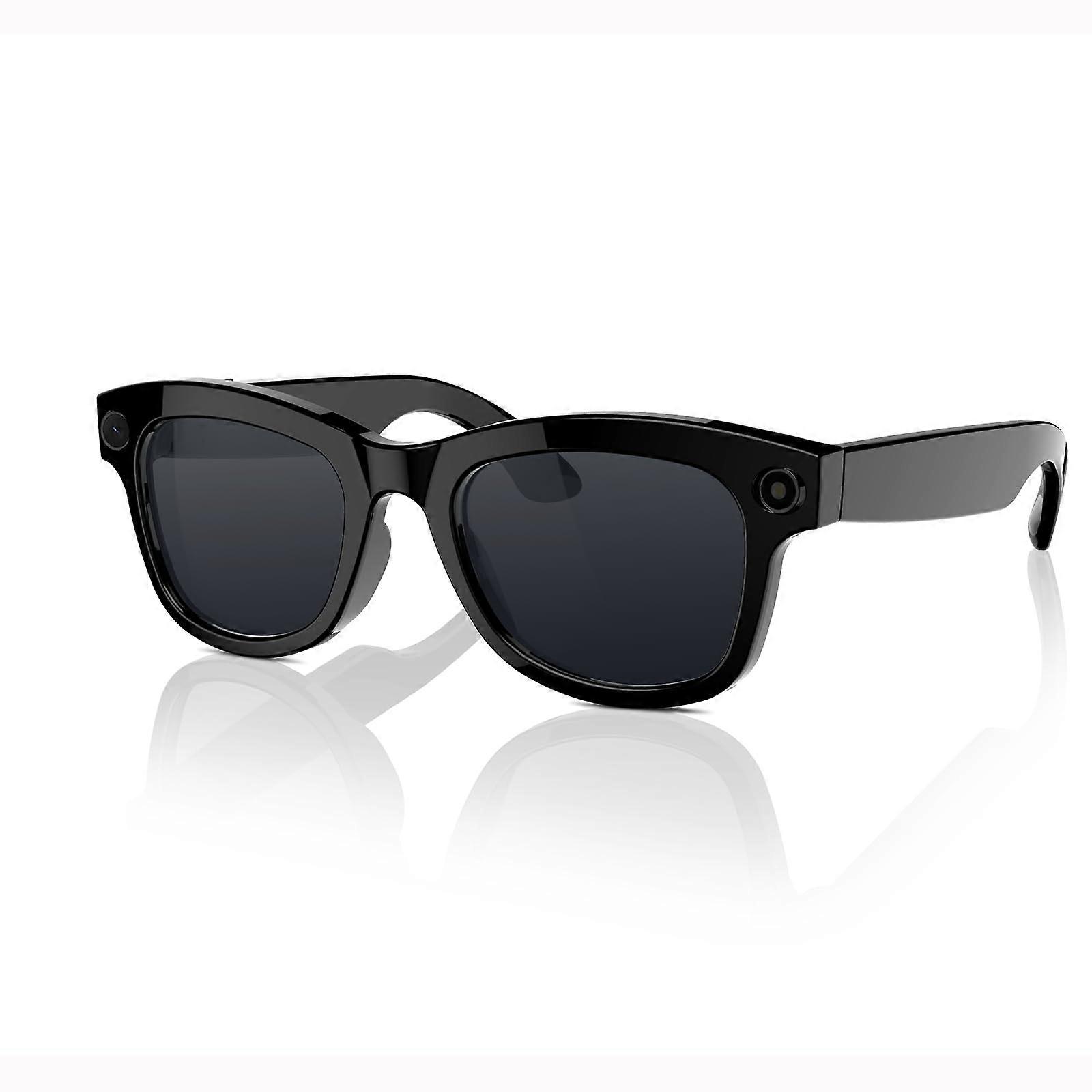 Smart Glasses with 8MP HD Camera, RealTime Translation, AI Recognition, Touch Control, Black Lens