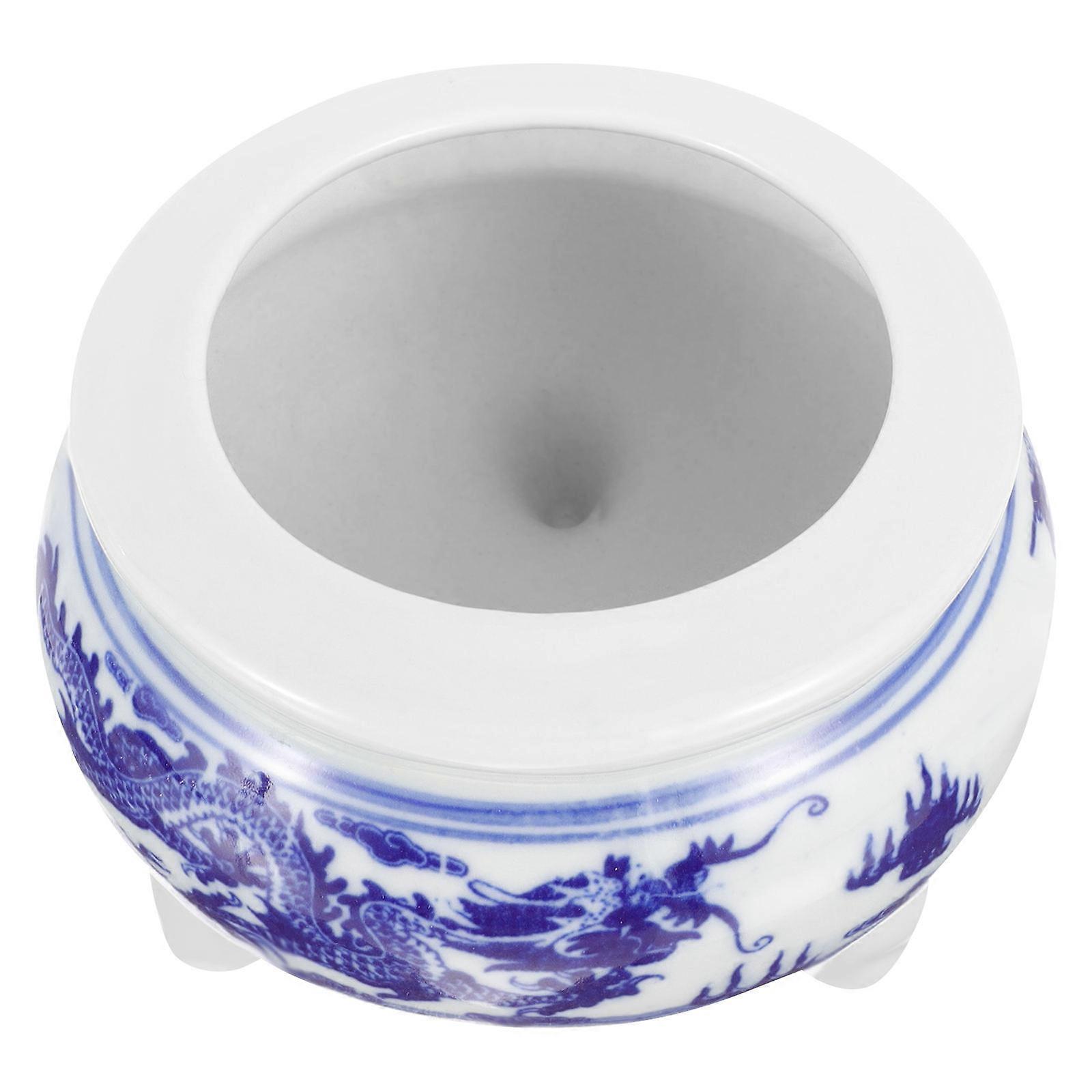 Dragon Pattern Ceramic Censer Incense Stick Burner Three-Legged Model