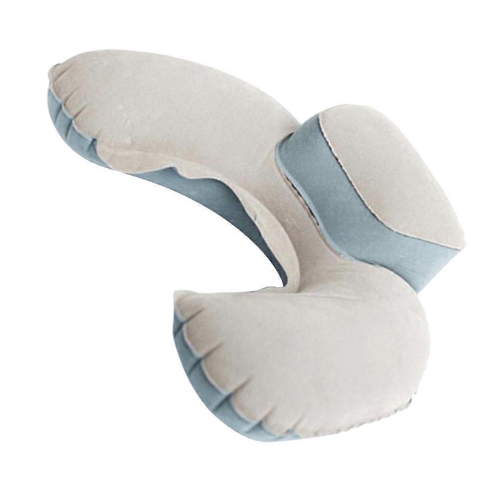 U Shape Inflatable Pillow for Sleeping Use with Grey Cushion