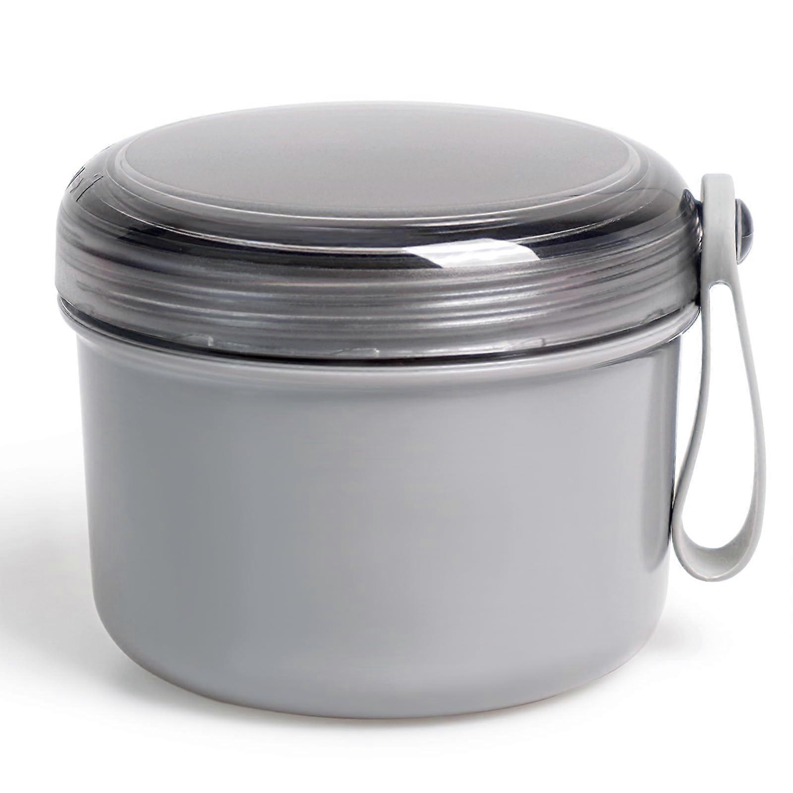 Large Grey Denture Bath Cup LeakProof Retainer Cleaning Case for Soaking and Home Use