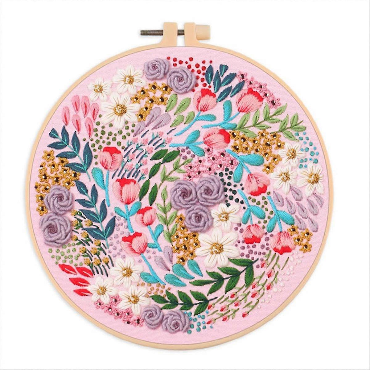 Embroidery Kit with Thread Needles,E